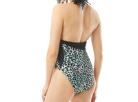 Carmen Marc Valvo - Scarf Tie V-Neck Halter One Piece Swimsuit