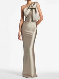 SACHIN & BABI Bonnie One Shoulder Mikado Column Gown in pewter - women's dress - view 5