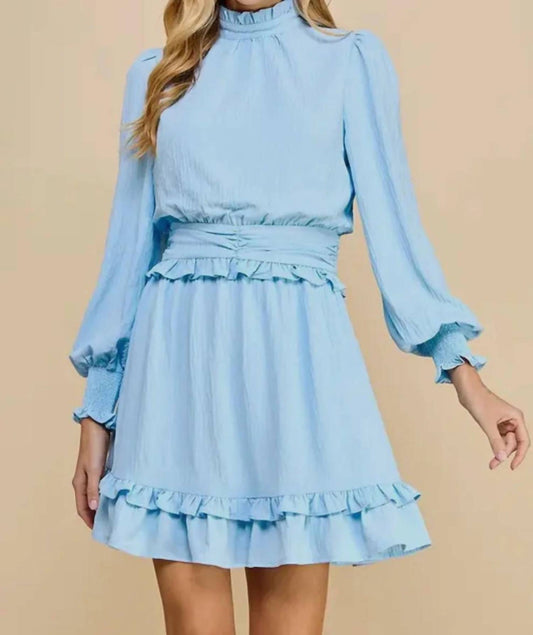 Tcec - High Neck Ruched Waist Dress