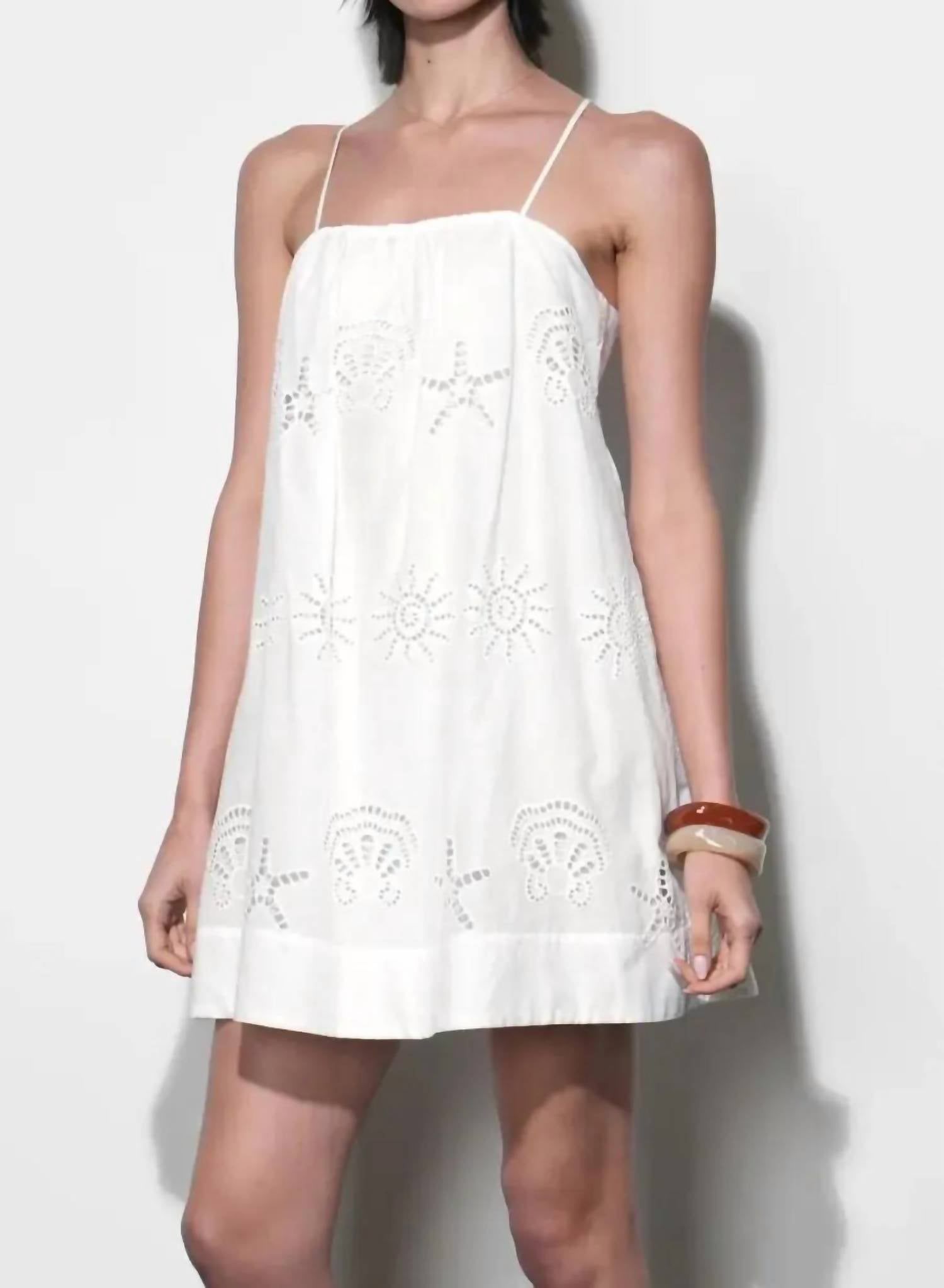 Greylin - Daisy Embroidered Popover Mini Dress