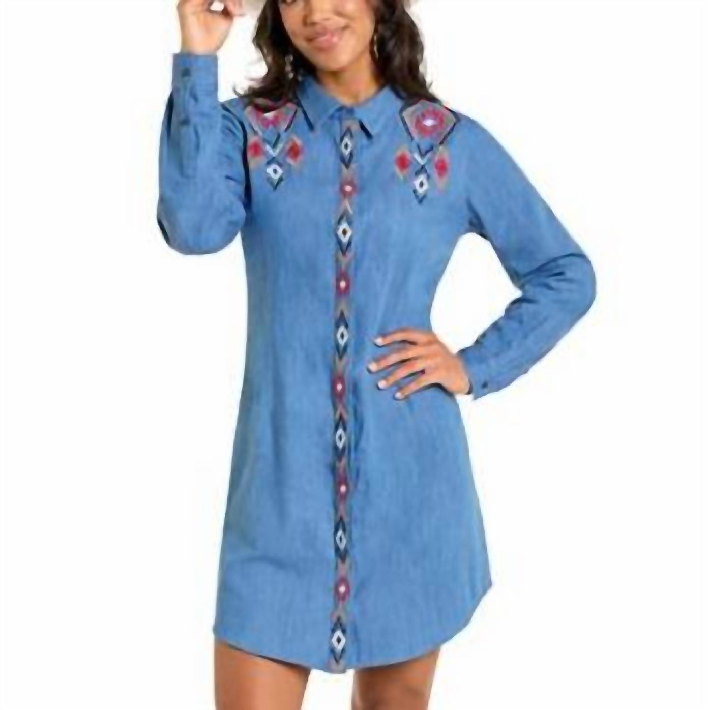 Panhandle - Long Sleeve Embroidered Dress