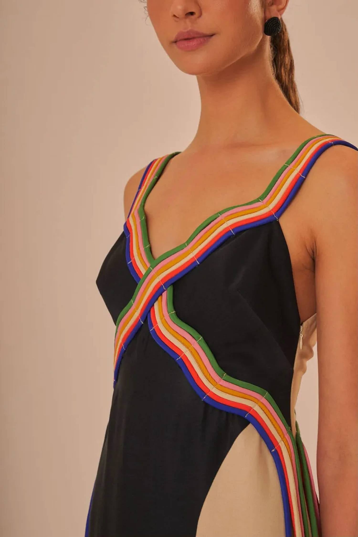 Farm Rio - Multicolor Sleeveless Midi Dress