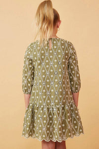 Hayden La - Eyelet And Crochet Patterned Scallop Dress