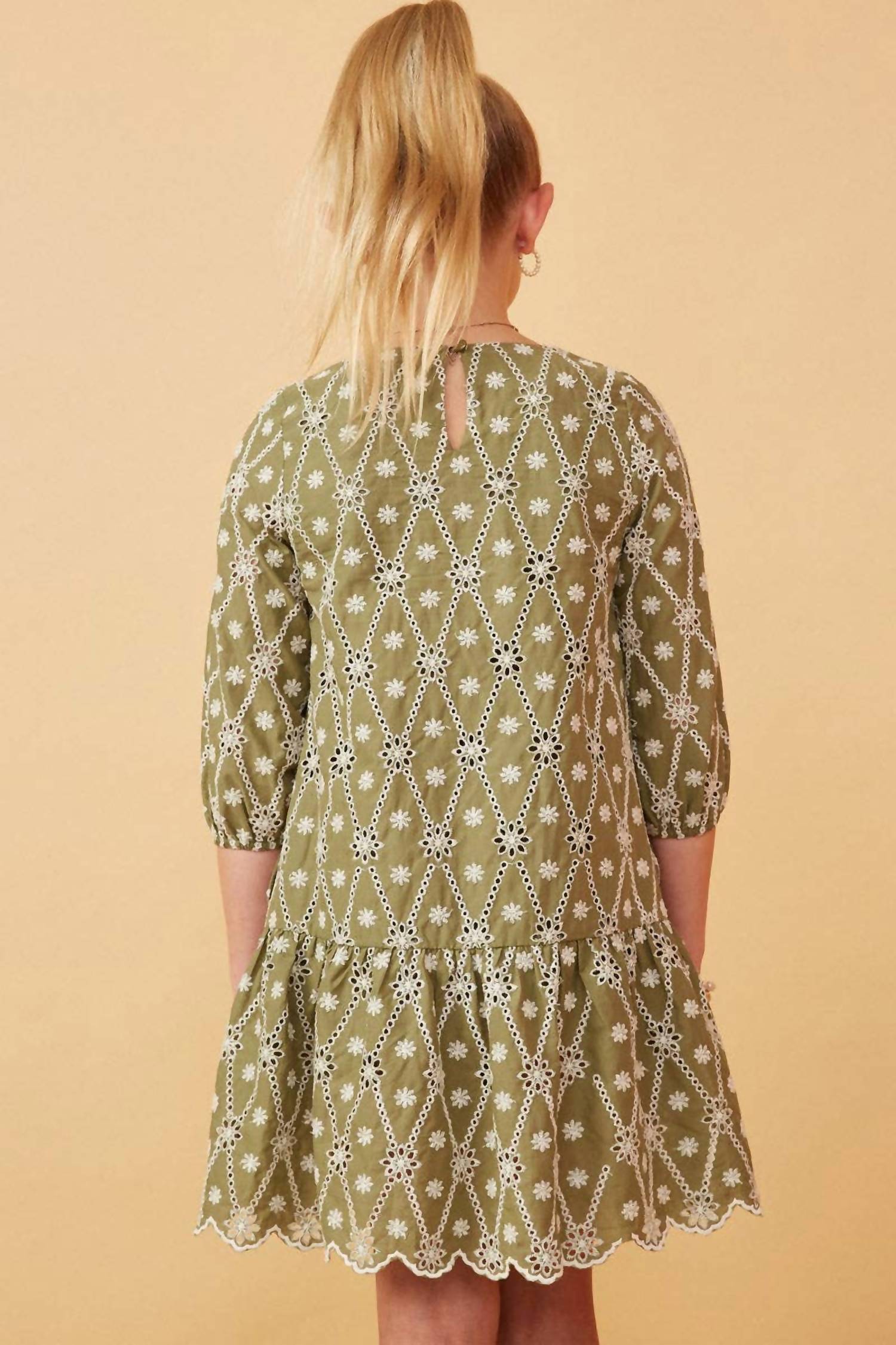 Hayden La - Eyelet And Crochet Patterned Scallop Dress