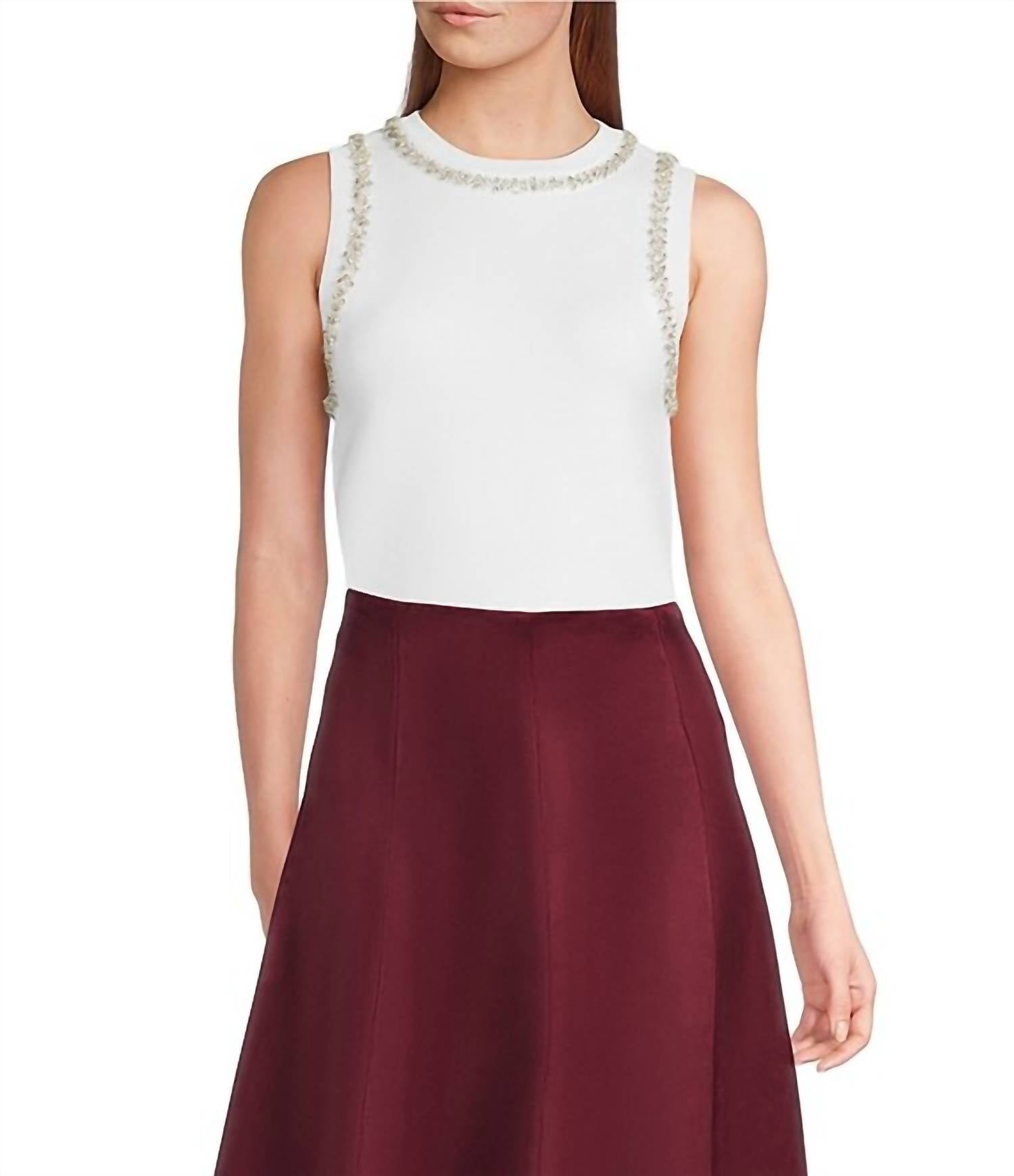 Lucy Paris - Giana Knit Crystal Sleeveless Tank Top