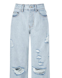 Untourage the Label Women's Lani Flare Leg Jeans in light blue - women's jeans - detail view