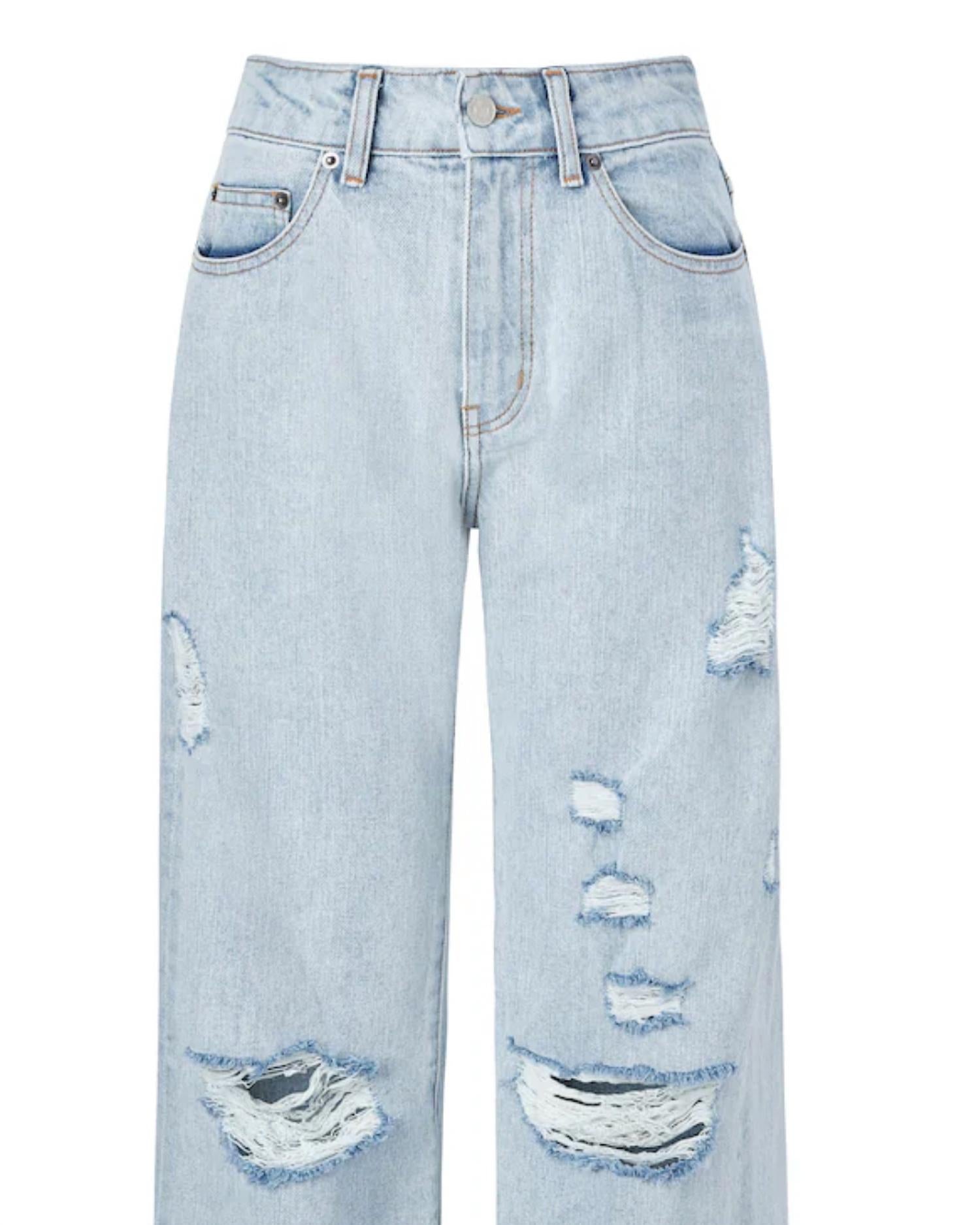Untourage the Label Women's Lani Flare Leg Jeans in light blue - women's jeans - detail view
