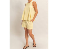 HYFVE Sleeveless Top & Shorts Set in butter yellow - women's sleepwear - alternate view