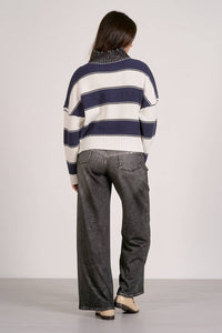 ELAN Sloane Sweater in navy - women's sweater - detail view