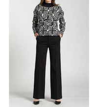 Apny - Jacquard Mock Neck Sweater