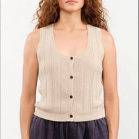 Demylee New York - Nyla Cotton Linen Ribbed Tank Vest