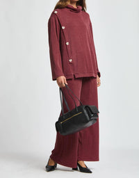 Dear Scarlett - Two Piece Cowl Neck Ribbed Travel Set