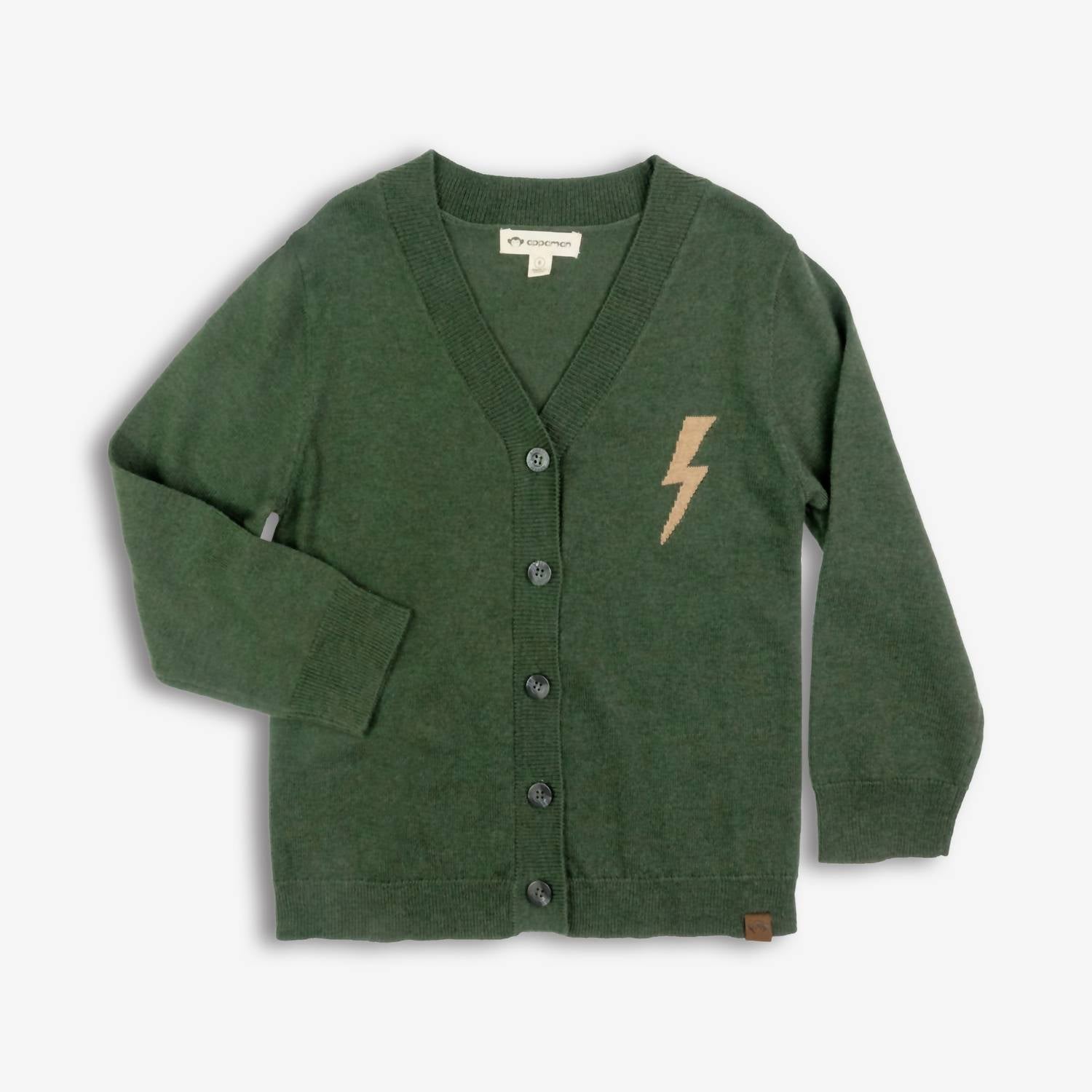 Appaman Boys Obi Button Front Cardigan in green - item - detail view