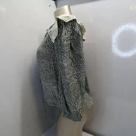 Mii Collection - Women's Long Sleeve Silk Button Up Tunic Shirt