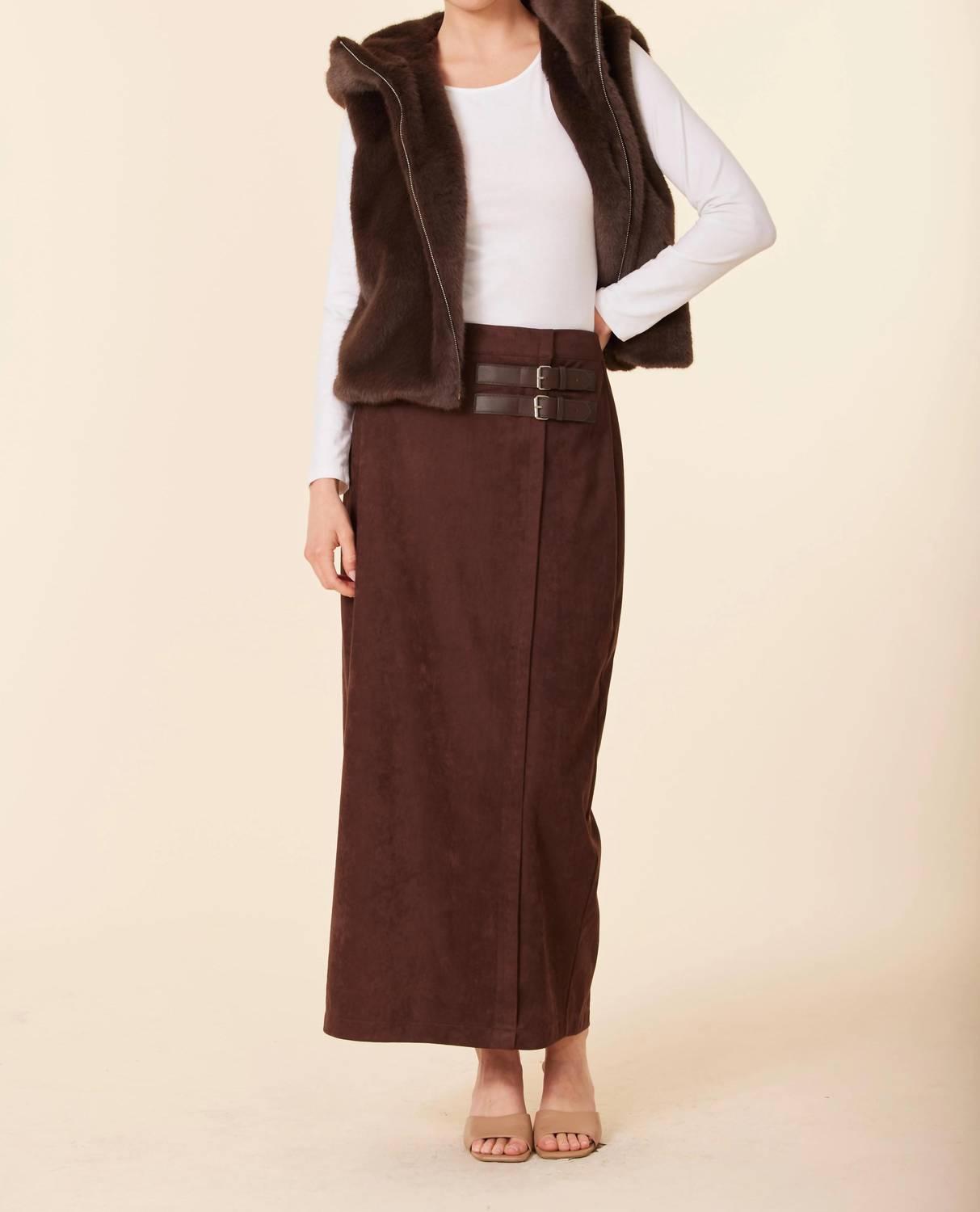Dolce Cabo - Faux Fur Zip Hoody Vest