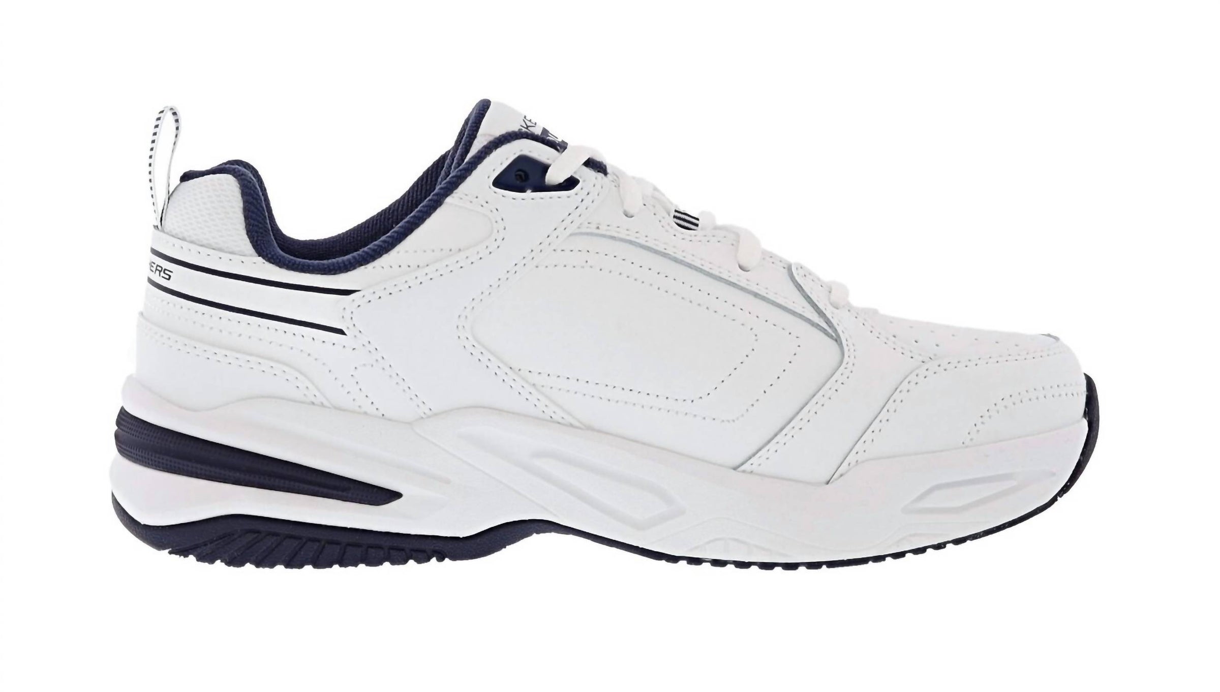 Skechers Men's Durham Slip In Shoes in shoes in white - men's sneaker - detail view