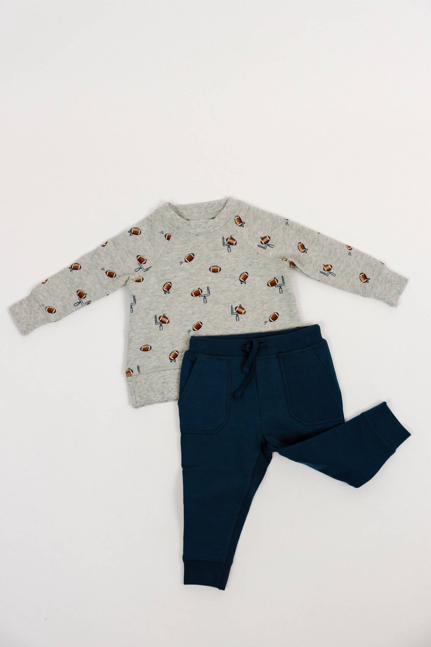 ANGEL DEAR Boy's French Terry Sweatshirt & Jogger Set in blue grey - item