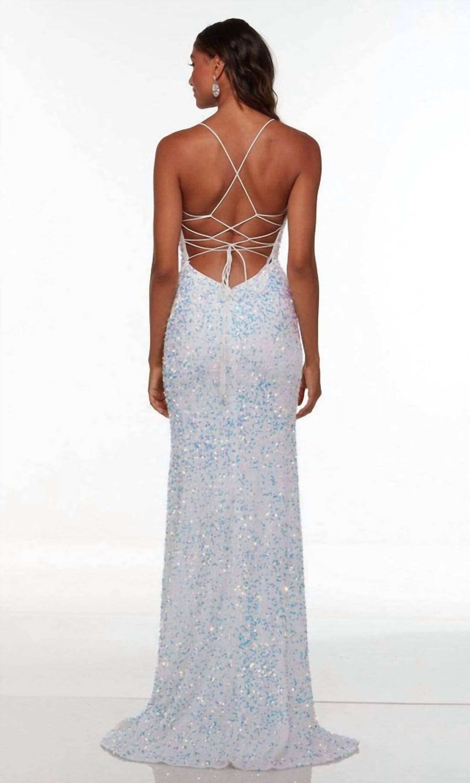 Alyce Paris - Spaghetti Strap Sequin Evening Gown