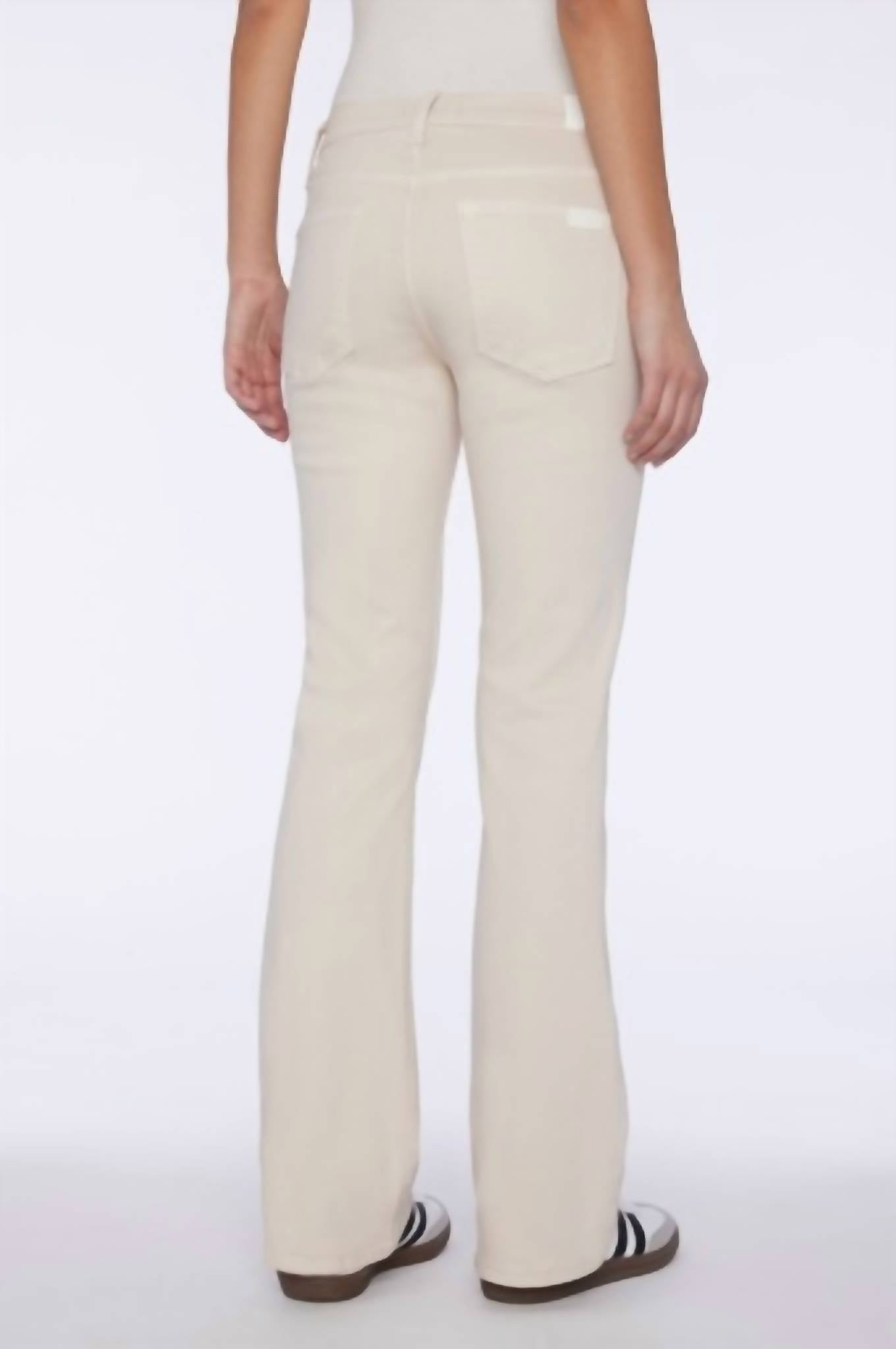 7 For All Mankind Bootcut Tailorless Pants in vintage white - women's pants - detail view