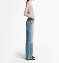 7 For All Mankind Lotta High Waist Wide Leg Jeans in amuse me - women's jeans - detail view