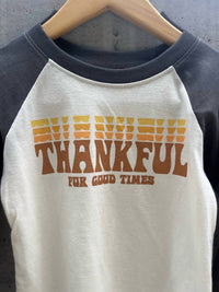 Tiny Whales - Kid's Thankful Long Sleeve Raglan Tee