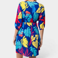 White Birch - Tropical Leaf Meadow Midi Dress