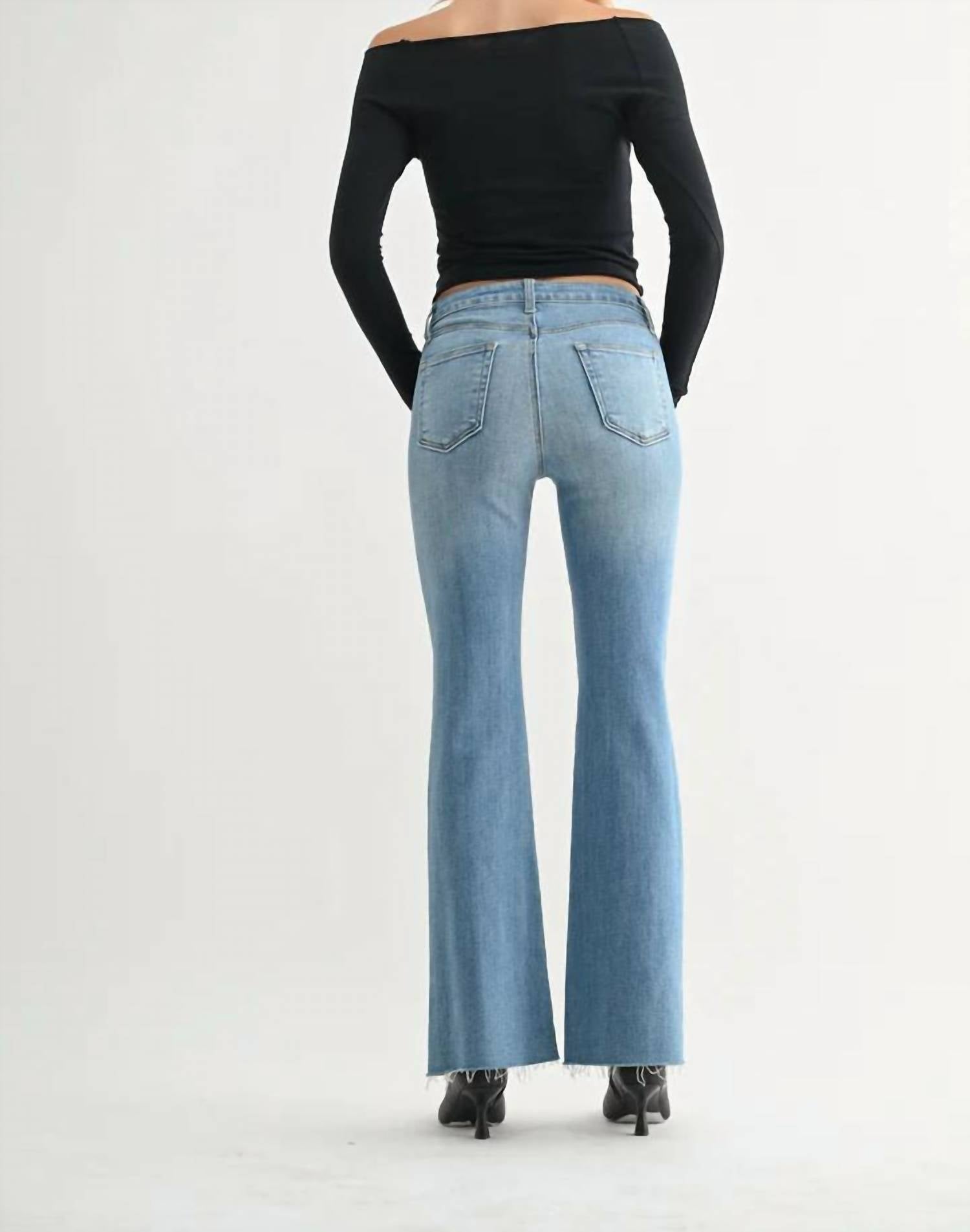 Just Black Denim - Mid Rise Straight Bootcut Jean