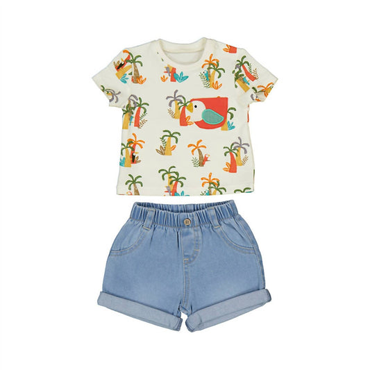 Mayoral - Boy's Shorts Set With A Graphic Parrot Pocket Tee