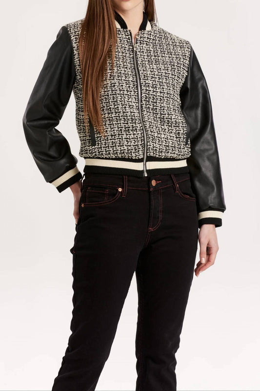 Another Love - Janel Mixed Media Bomber Jacket