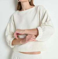 Nation Ltd - Geri Boat Neck Ballon Sleeve Sweatshirt