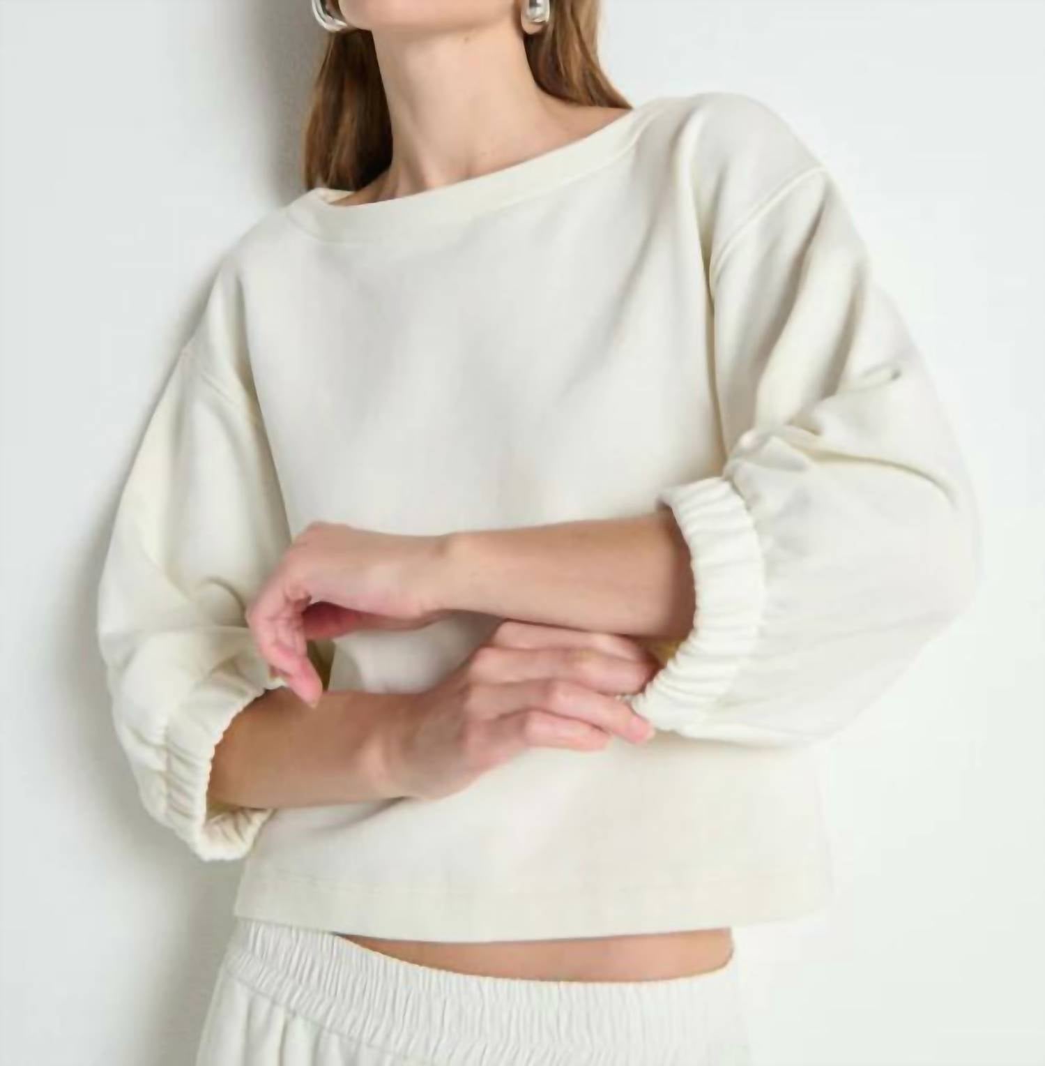 Nation Ltd - Geri Boat Neck Ballon Sleeve Sweatshirt
