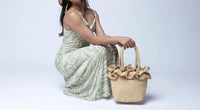 Shebobo - Women's Kiri Ruffle Crochet Raffia Straw Basket Handbag