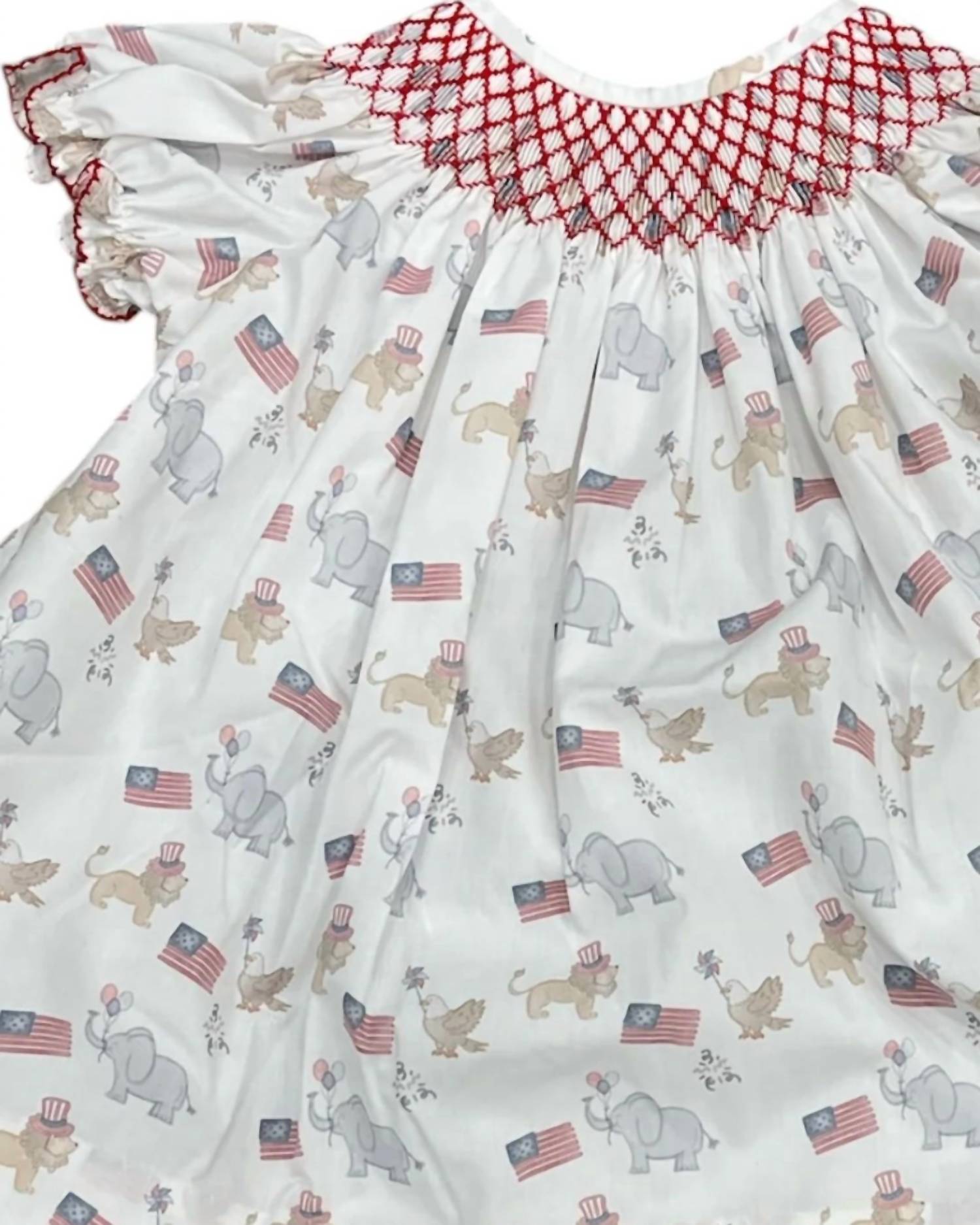 City Beautiful - Girls Smocked Patriotic Dress