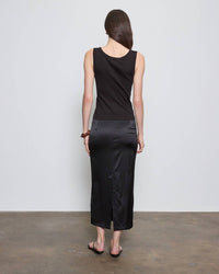 Enza Costa Supima Baby Rib Tank in black in black - women's tank top - view 4