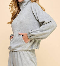 TCEC Mock Neck Sweatshirt in gray - women's sweater - alternate view