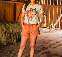 BELLA + CANVAS Pop Of Color Pig Graphic Tee in white - women's t-shirt - detail view