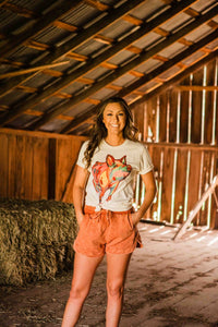 BELLA + CANVAS Pop Of Color Pig Graphic Tee in white - women's t-shirt - alternate view