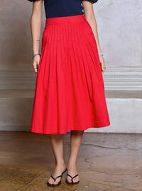 Current Air - Pleated A-line Midi Skirt