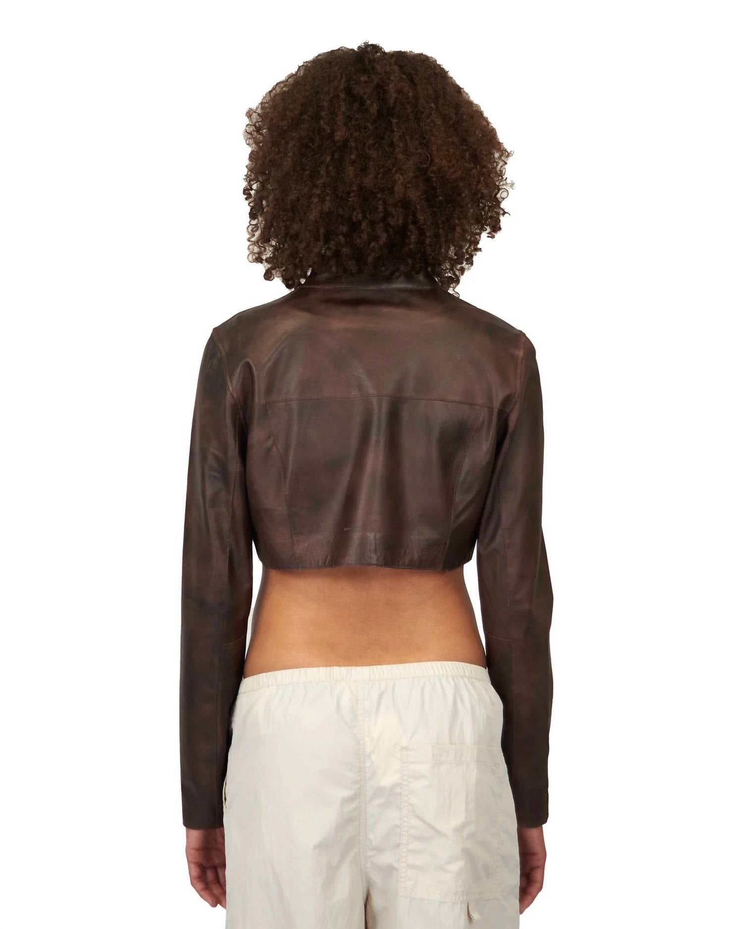 Jkt Nyc - Cropped Vespa Leather Jacket