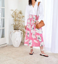 Fifteen Twenty Rhea Smocked Waist Maxi Skirt in floral print - women's skirt