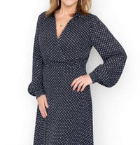 Koko + Mason Midi Dress With Side Zipper in black white - women's dress - detail view