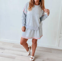 Davi & Dani - Maddy Accent Stitch Sweatshirt