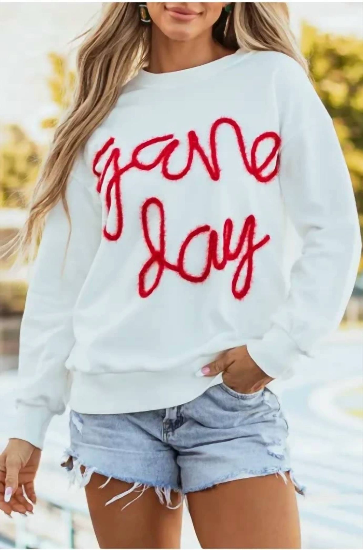 Little Daisy Closet - Game Day Round Neck Sweatshirt
