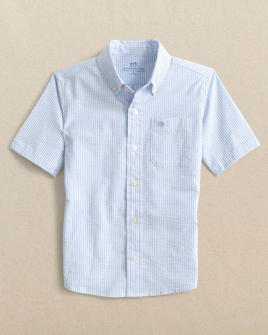 Southern Tide - Boy's Short Sleeve Folly Field Stripe Shirt