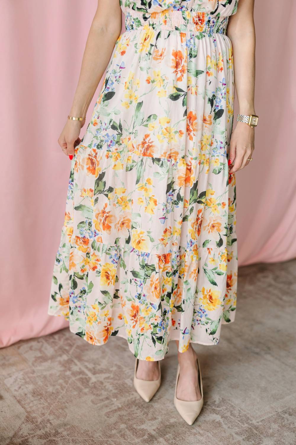 Lovestitch - Floral Halter Midi Dress