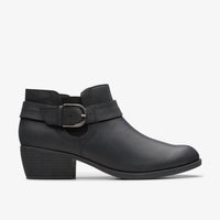 Clarks Women's Charlten Rae Leather Boots in charcoal - women's shoe