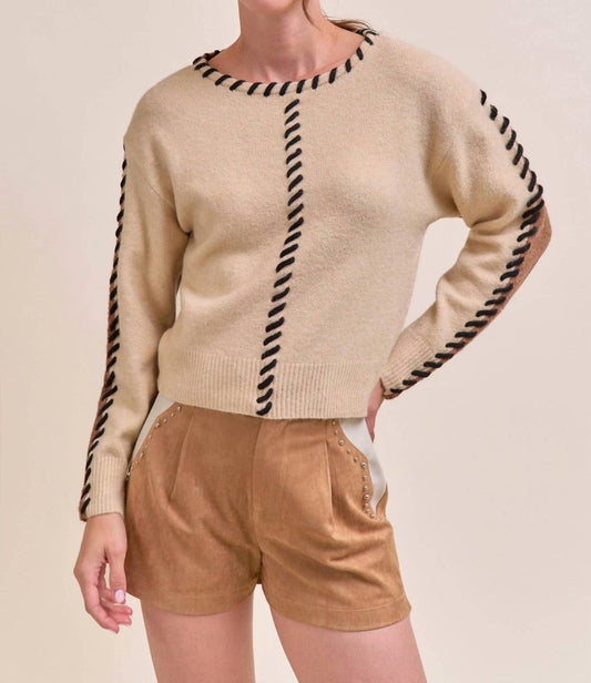 &Merci - Whip Stitch Two-tone Sweater