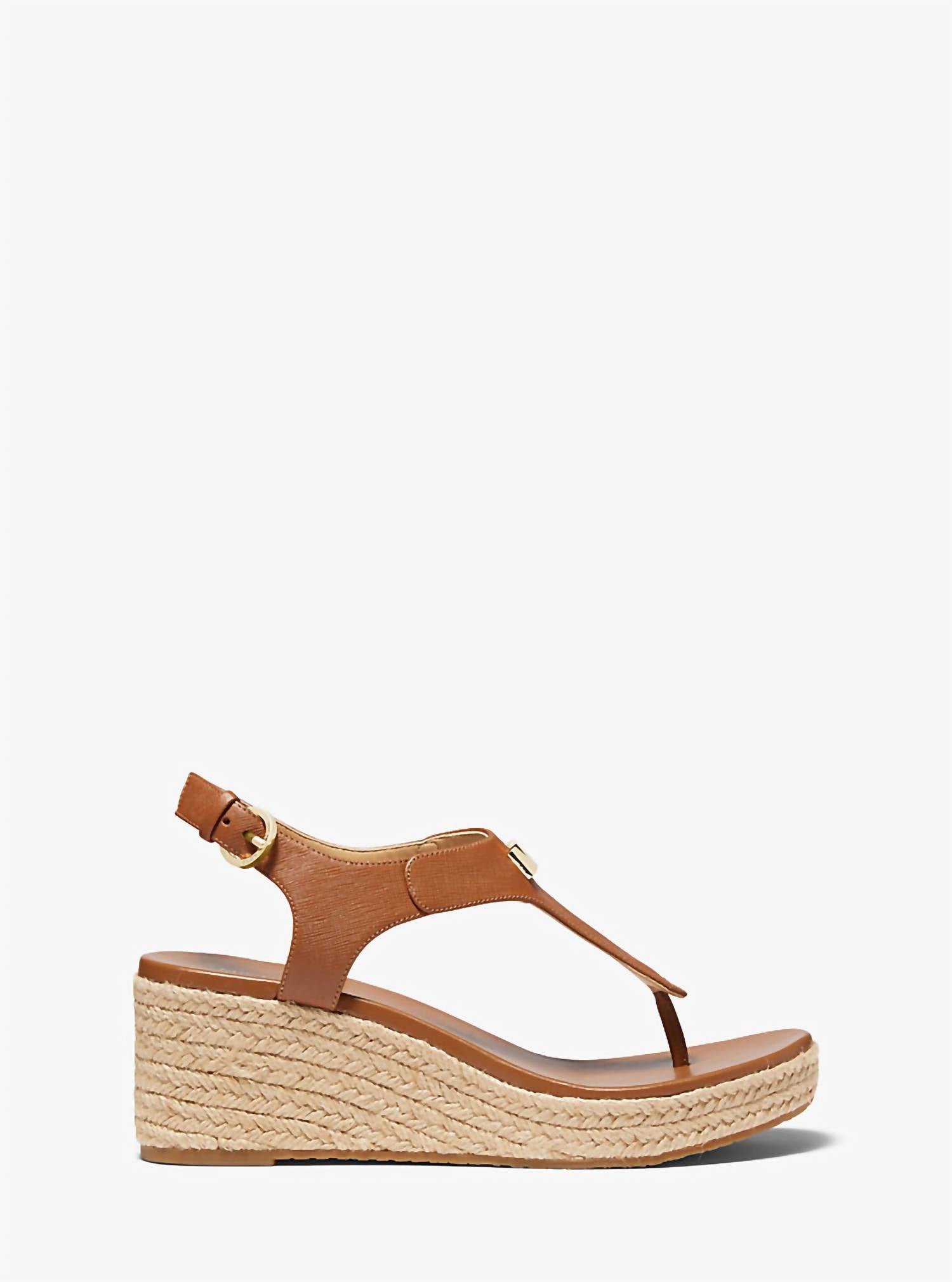 MICHAEL KORS Women's Laney Thong Espadrille Wedge Sandals in brown - women's sandal - detail view