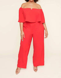 Sugarlips - Plus Bailamos Off the Shoulder Jumpsuit Curve