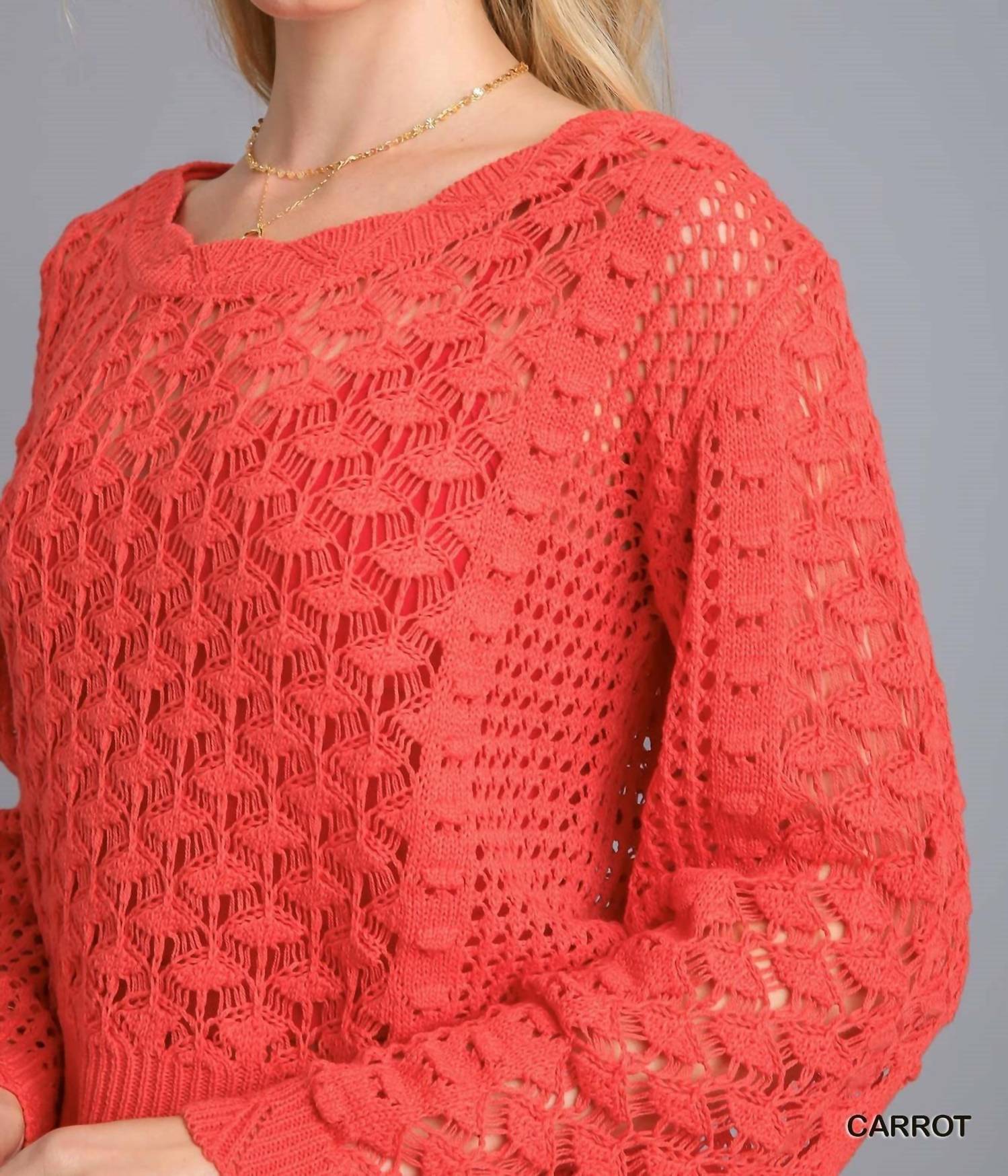 Umgee - Crochet Light Weight Pullover Top